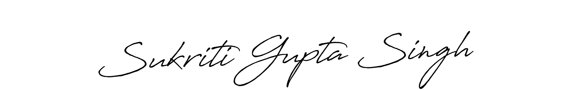 How to make Sukriti Gupta Singh name signature. Use Antro_Vectra_Bolder style for creating short signs online. This is the latest handwritten sign. Sukriti Gupta Singh signature style 7 images and pictures png