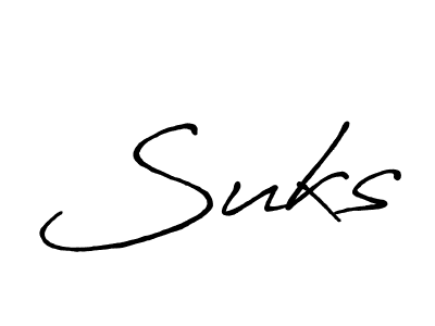 Make a beautiful signature design for name Suks. With this signature (Antro_Vectra_Bolder) style, you can create a handwritten signature for free. Suks signature style 7 images and pictures png