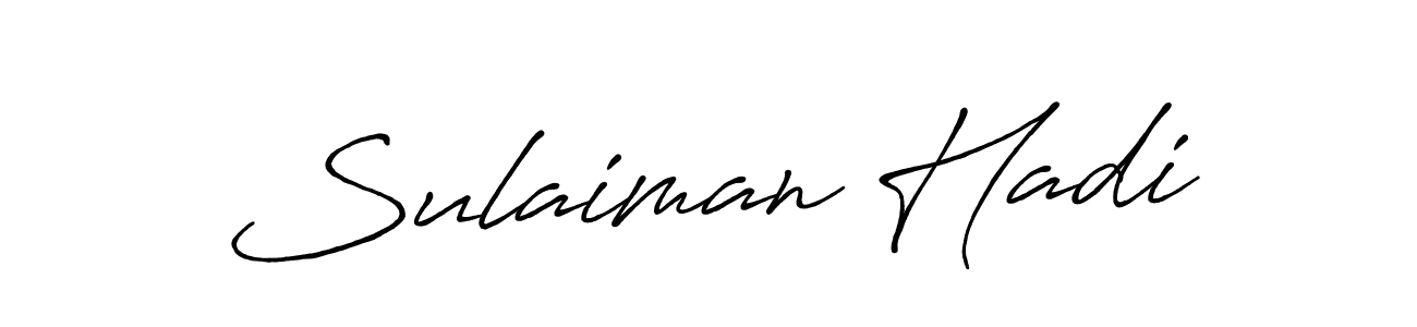 The best way (Antro_Vectra_Bolder) to make a short signature is to pick only two or three words in your name. The name Sulaiman Hadi include a total of six letters. For converting this name. Sulaiman Hadi signature style 7 images and pictures png