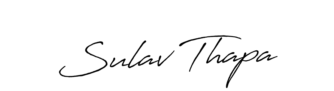 Design your own signature with our free online signature maker. With this signature software, you can create a handwritten (Antro_Vectra_Bolder) signature for name Sulav Thapa. Sulav Thapa signature style 7 images and pictures png