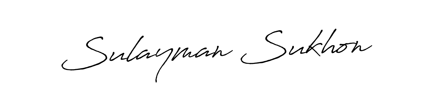 How to make Sulayman Sukhon name signature. Use Antro_Vectra_Bolder style for creating short signs online. This is the latest handwritten sign. Sulayman Sukhon signature style 7 images and pictures png