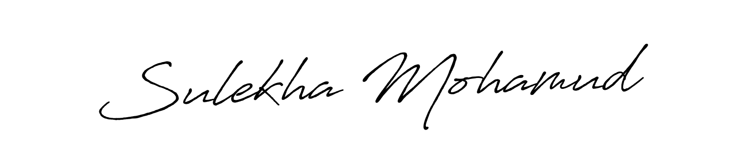 Also we have Sulekha Mohamud name is the best signature style. Create professional handwritten signature collection using Antro_Vectra_Bolder autograph style. Sulekha Mohamud signature style 7 images and pictures png