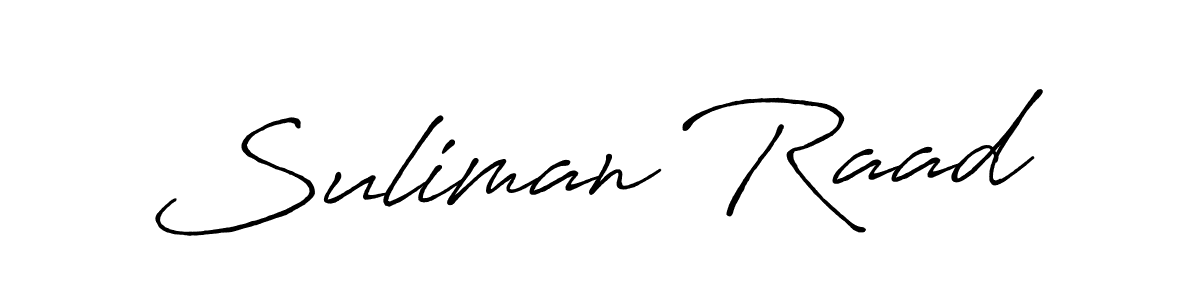 Also we have Suliman Raad name is the best signature style. Create professional handwritten signature collection using Antro_Vectra_Bolder autograph style. Suliman Raad signature style 7 images and pictures png