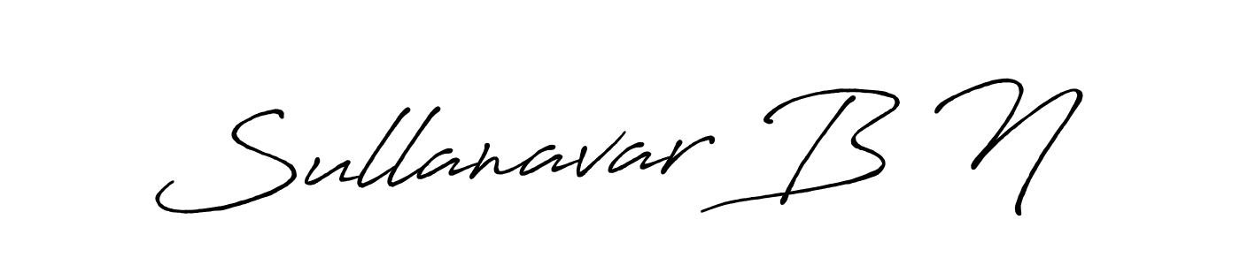 Similarly Antro_Vectra_Bolder is the best handwritten signature design. Signature creator online .You can use it as an online autograph creator for name Sullanavar B N. Sullanavar B N signature style 7 images and pictures png