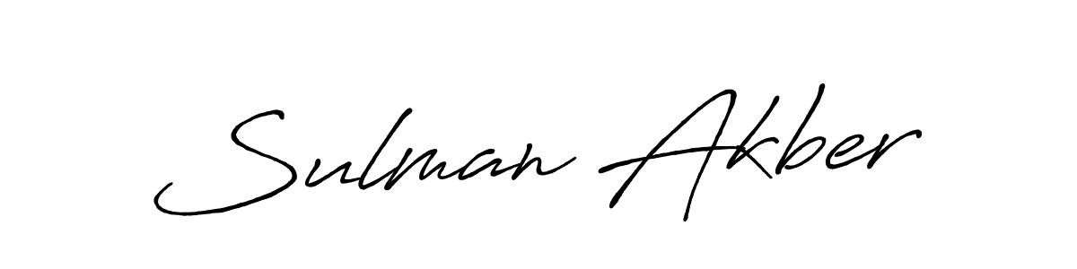 Make a beautiful signature design for name Sulman Akber. With this signature (Antro_Vectra_Bolder) style, you can create a handwritten signature for free. Sulman Akber signature style 7 images and pictures png