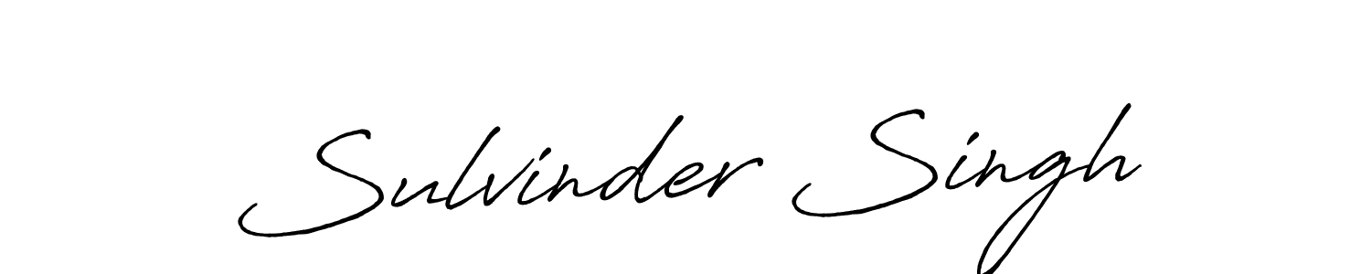 How to make Sulvinder Singh name signature. Use Antro_Vectra_Bolder style for creating short signs online. This is the latest handwritten sign. Sulvinder Singh signature style 7 images and pictures png