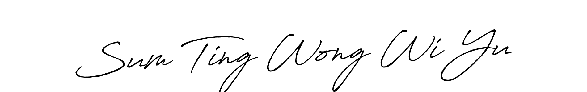 This is the best signature style for the Sum Ting Wong Wi Yu name. Also you like these signature font (Antro_Vectra_Bolder). Mix name signature. Sum Ting Wong Wi Yu signature style 7 images and pictures png