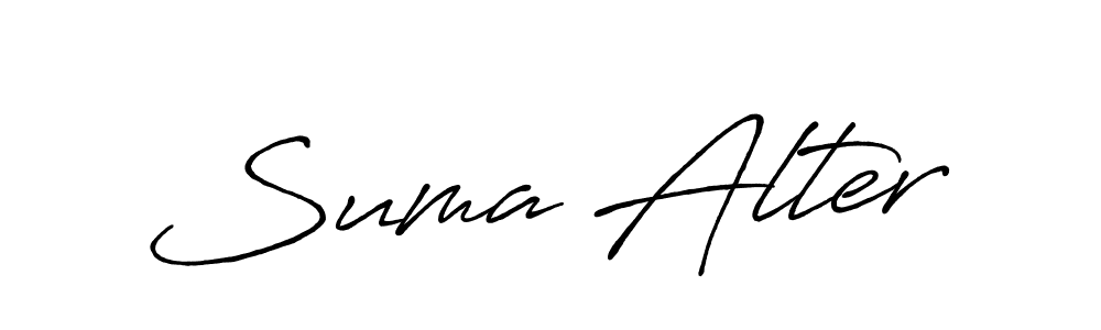if you are searching for the best signature style for your name Suma Alter. so please give up your signature search. here we have designed multiple signature styles  using Antro_Vectra_Bolder. Suma Alter signature style 7 images and pictures png