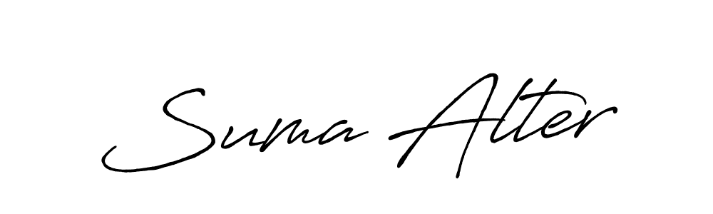 How to make Suma Alter name signature. Use Antro_Vectra_Bolder style for creating short signs online. This is the latest handwritten sign. Suma Alter signature style 7 images and pictures png