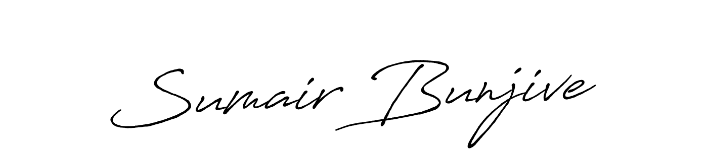 You should practise on your own different ways (Antro_Vectra_Bolder) to write your name (Sumair Bunjive) in signature. don't let someone else do it for you. Sumair Bunjive signature style 7 images and pictures png