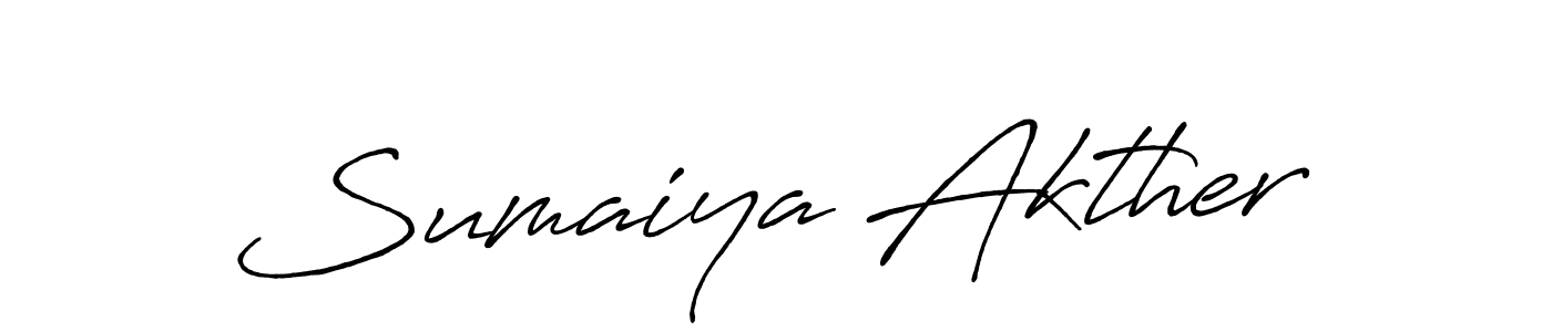 Make a beautiful signature design for name Sumaiya Akther. With this signature (Antro_Vectra_Bolder) style, you can create a handwritten signature for free. Sumaiya Akther signature style 7 images and pictures png