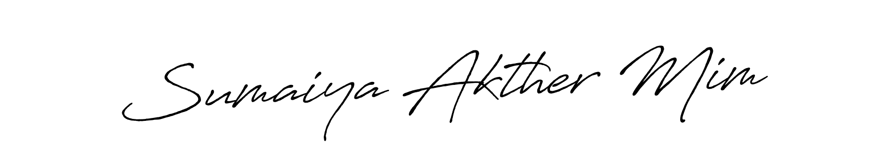 Make a beautiful signature design for name Sumaiya Akther Mim. With this signature (Antro_Vectra_Bolder) style, you can create a handwritten signature for free. Sumaiya Akther Mim signature style 7 images and pictures png