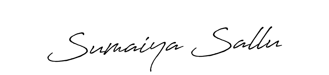 Create a beautiful signature design for name Sumaiya Sallu. With this signature (Antro_Vectra_Bolder) fonts, you can make a handwritten signature for free. Sumaiya Sallu signature style 7 images and pictures png