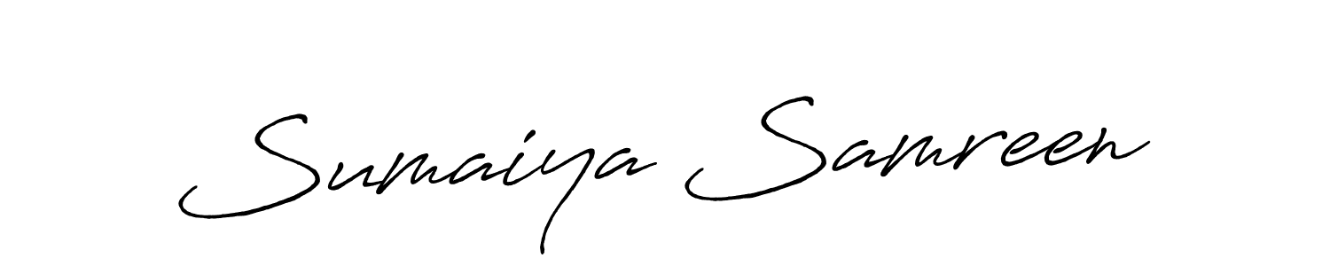 Design your own signature with our free online signature maker. With this signature software, you can create a handwritten (Antro_Vectra_Bolder) signature for name Sumaiya Samreen. Sumaiya Samreen signature style 7 images and pictures png