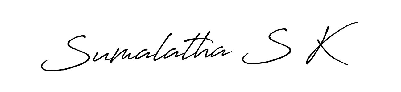 How to make Sumalatha S K name signature. Use Antro_Vectra_Bolder style for creating short signs online. This is the latest handwritten sign. Sumalatha S K signature style 7 images and pictures png