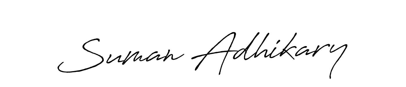 Make a beautiful signature design for name Suman Adhikary. With this signature (Antro_Vectra_Bolder) style, you can create a handwritten signature for free. Suman Adhikary signature style 7 images and pictures png