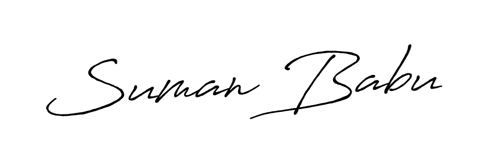 How to make Suman Babu name signature. Use Antro_Vectra_Bolder style for creating short signs online. This is the latest handwritten sign. Suman Babu signature style 7 images and pictures png