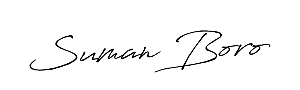 Design your own signature with our free online signature maker. With this signature software, you can create a handwritten (Antro_Vectra_Bolder) signature for name Suman Boro. Suman Boro signature style 7 images and pictures png