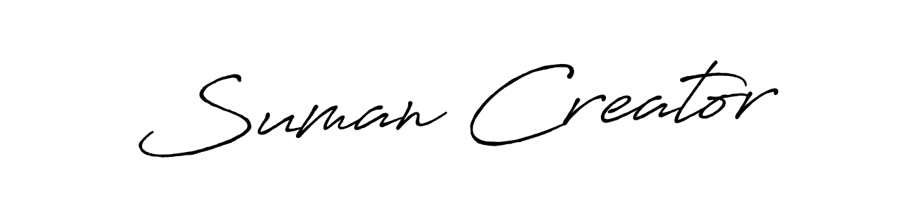 Antro_Vectra_Bolder is a professional signature style that is perfect for those who want to add a touch of class to their signature. It is also a great choice for those who want to make their signature more unique. Get Suman Creator name to fancy signature for free. Suman Creator signature style 7 images and pictures png