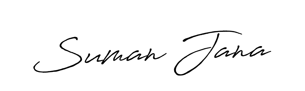How to make Suman Jana name signature. Use Antro_Vectra_Bolder style for creating short signs online. This is the latest handwritten sign. Suman Jana signature style 7 images and pictures png