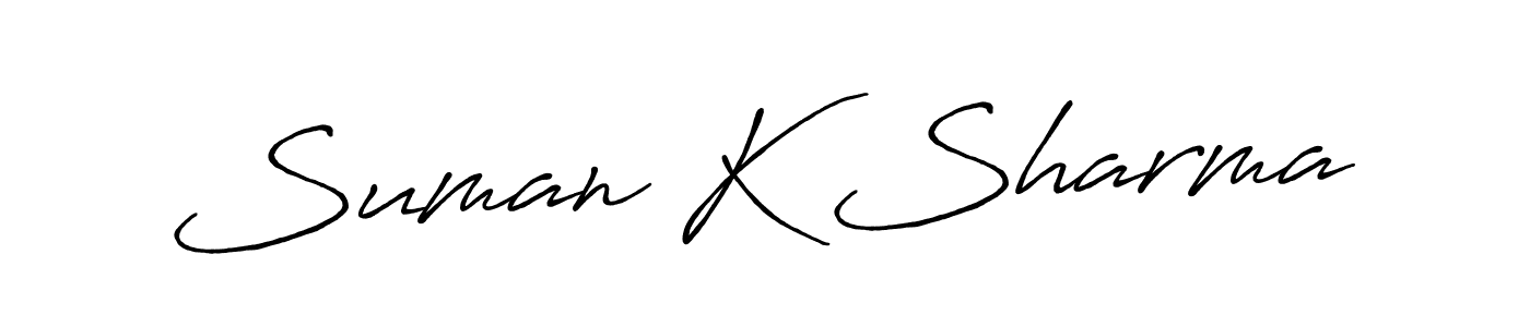 How to make Suman K Sharma name signature. Use Antro_Vectra_Bolder style for creating short signs online. This is the latest handwritten sign. Suman K Sharma signature style 7 images and pictures png