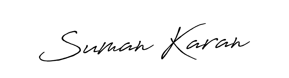 How to make Suman Karan name signature. Use Antro_Vectra_Bolder style for creating short signs online. This is the latest handwritten sign. Suman Karan signature style 7 images and pictures png