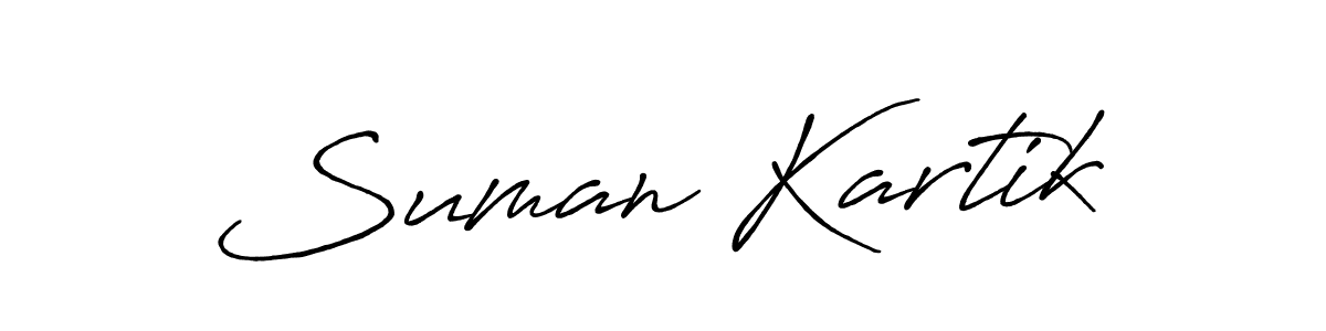 Use a signature maker to create a handwritten signature online. With this signature software, you can design (Antro_Vectra_Bolder) your own signature for name Suman Kartik. Suman Kartik signature style 7 images and pictures png