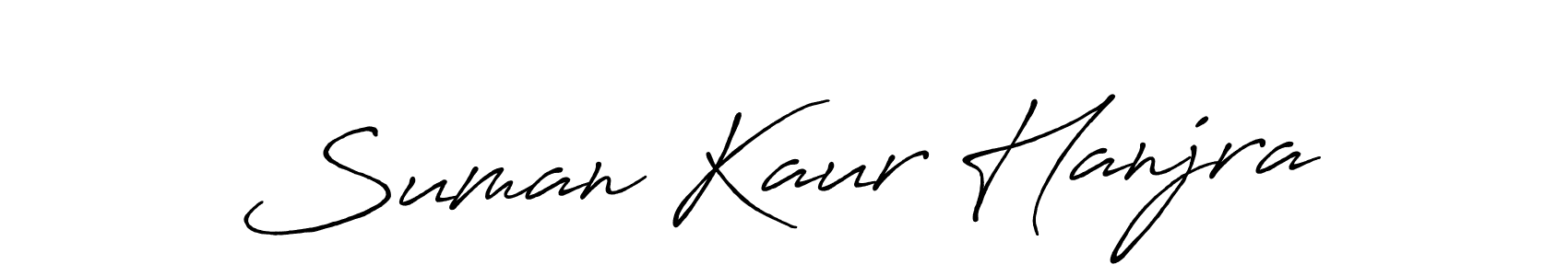 Create a beautiful signature design for name Suman Kaur Hanjra. With this signature (Antro_Vectra_Bolder) fonts, you can make a handwritten signature for free. Suman Kaur Hanjra signature style 7 images and pictures png