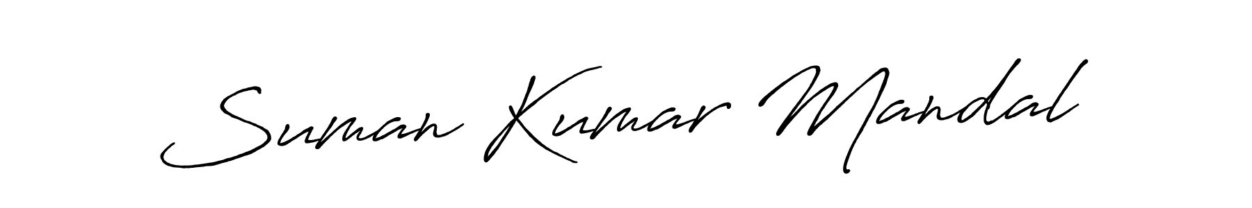 How to make Suman Kumar Mandal name signature. Use Antro_Vectra_Bolder style for creating short signs online. This is the latest handwritten sign. Suman Kumar Mandal signature style 7 images and pictures png