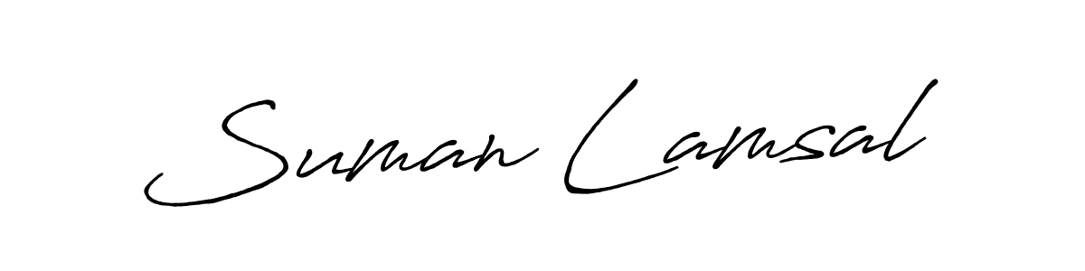 Create a beautiful signature design for name Suman Lamsal. With this signature (Antro_Vectra_Bolder) fonts, you can make a handwritten signature for free. Suman Lamsal signature style 7 images and pictures png