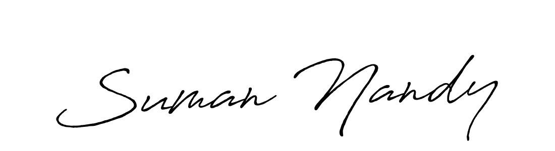 Make a beautiful signature design for name Suman Nandy. With this signature (Antro_Vectra_Bolder) style, you can create a handwritten signature for free. Suman Nandy signature style 7 images and pictures png