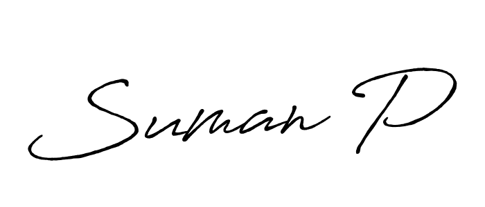 It looks lik you need a new signature style for name Suman P. Design unique handwritten (Antro_Vectra_Bolder) signature with our free signature maker in just a few clicks. Suman P signature style 7 images and pictures png