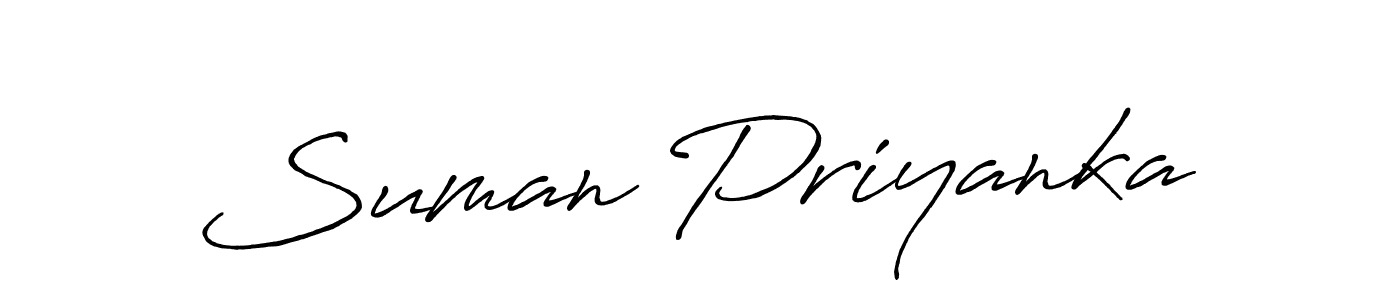 Also we have Suman Priyanka name is the best signature style. Create professional handwritten signature collection using Antro_Vectra_Bolder autograph style. Suman Priyanka signature style 7 images and pictures png