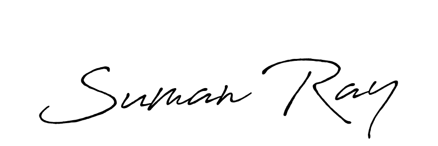 How to make Suman Ray name signature. Use Antro_Vectra_Bolder style for creating short signs online. This is the latest handwritten sign. Suman Ray signature style 7 images and pictures png