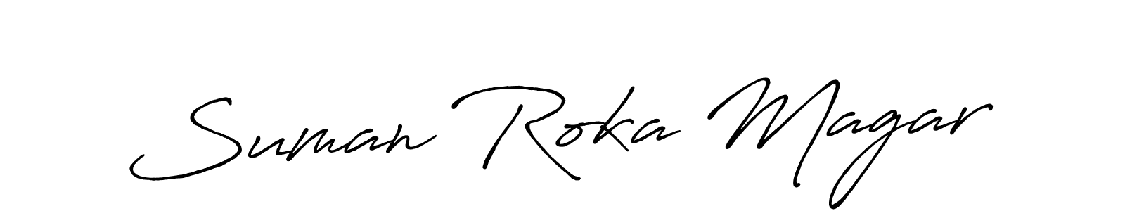 Suman Roka Magar stylish signature style. Best Handwritten Sign (Antro_Vectra_Bolder) for my name. Handwritten Signature Collection Ideas for my name Suman Roka Magar. Suman Roka Magar signature style 7 images and pictures png