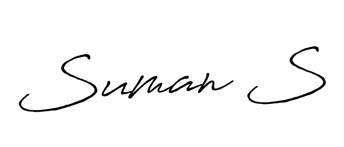 Use a signature maker to create a handwritten signature online. With this signature software, you can design (Antro_Vectra_Bolder) your own signature for name Suman S. Suman S signature style 7 images and pictures png