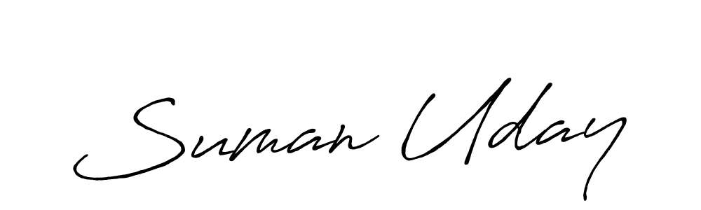 Make a beautiful signature design for name Suman Uday. With this signature (Antro_Vectra_Bolder) style, you can create a handwritten signature for free. Suman Uday signature style 7 images and pictures png