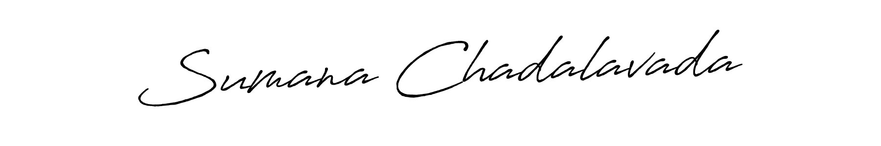 How to make Sumana Chadalavada name signature. Use Antro_Vectra_Bolder style for creating short signs online. This is the latest handwritten sign. Sumana Chadalavada signature style 7 images and pictures png