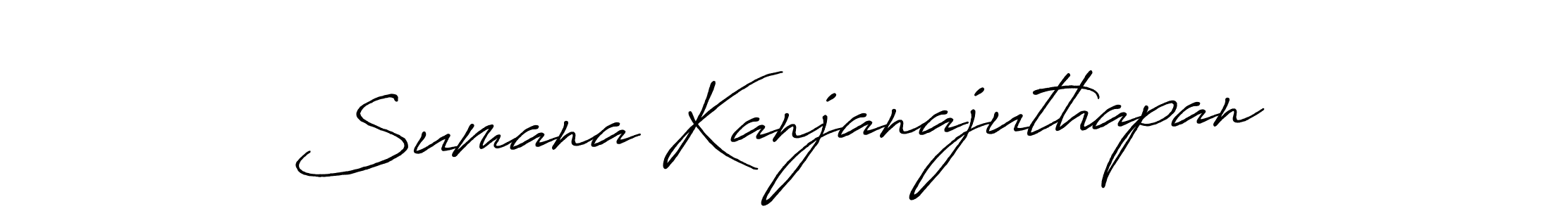 Make a beautiful signature design for name Sumana Kanjanajuthapan. With this signature (Antro_Vectra_Bolder) style, you can create a handwritten signature for free. Sumana Kanjanajuthapan signature style 7 images and pictures png