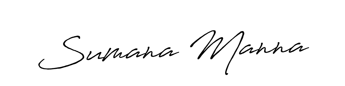 Make a beautiful signature design for name Sumana Manna. With this signature (Antro_Vectra_Bolder) style, you can create a handwritten signature for free. Sumana Manna signature style 7 images and pictures png