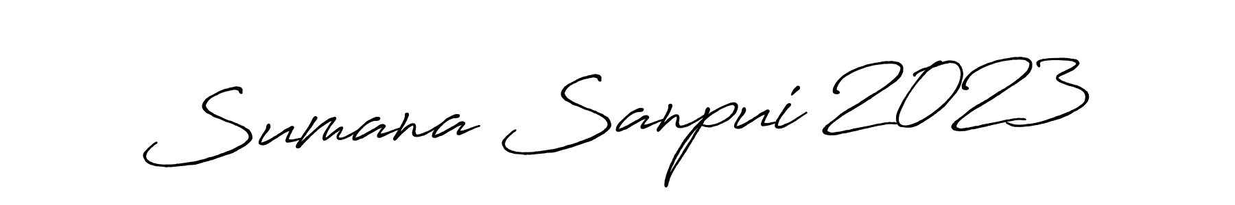 Create a beautiful signature design for name Sumana Sanpui 2023. With this signature (Antro_Vectra_Bolder) fonts, you can make a handwritten signature for free. Sumana Sanpui 2023 signature style 7 images and pictures png