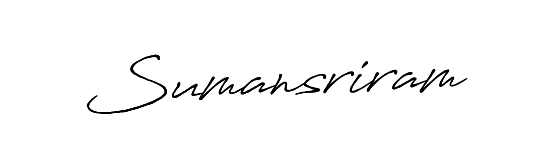 Make a beautiful signature design for name Sumansriram. With this signature (Antro_Vectra_Bolder) style, you can create a handwritten signature for free. Sumansriram signature style 7 images and pictures png