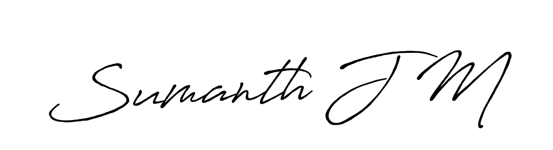 How to make Sumanth J M name signature. Use Antro_Vectra_Bolder style for creating short signs online. This is the latest handwritten sign. Sumanth J M signature style 7 images and pictures png