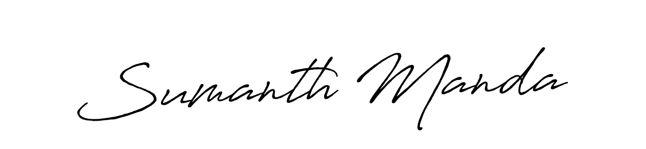 Design your own signature with our free online signature maker. With this signature software, you can create a handwritten (Antro_Vectra_Bolder) signature for name Sumanth Manda. Sumanth Manda signature style 7 images and pictures png