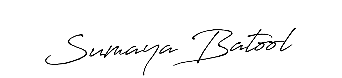 Antro_Vectra_Bolder is a professional signature style that is perfect for those who want to add a touch of class to their signature. It is also a great choice for those who want to make their signature more unique. Get Sumaya Batool name to fancy signature for free. Sumaya Batool signature style 7 images and pictures png