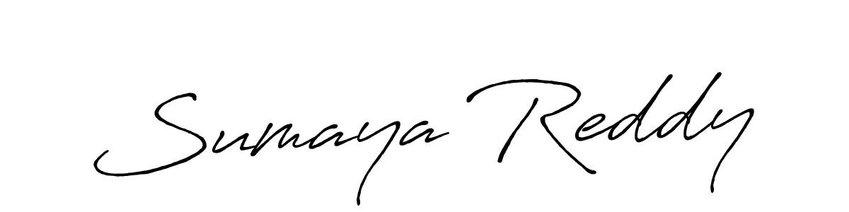 How to make Sumaya Reddy name signature. Use Antro_Vectra_Bolder style for creating short signs online. This is the latest handwritten sign. Sumaya Reddy signature style 7 images and pictures png