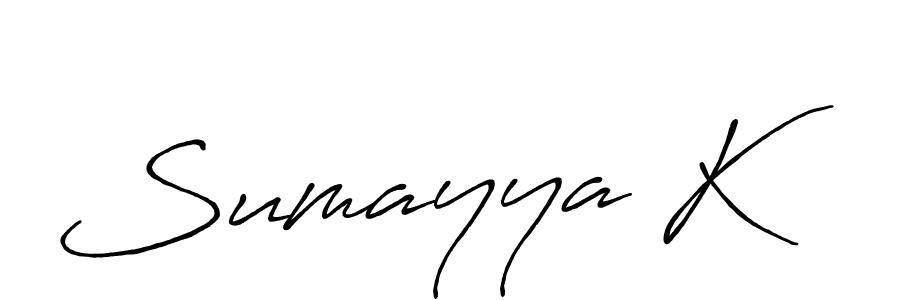 Make a beautiful signature design for name Sumayya K. With this signature (Antro_Vectra_Bolder) style, you can create a handwritten signature for free. Sumayya K signature style 7 images and pictures png