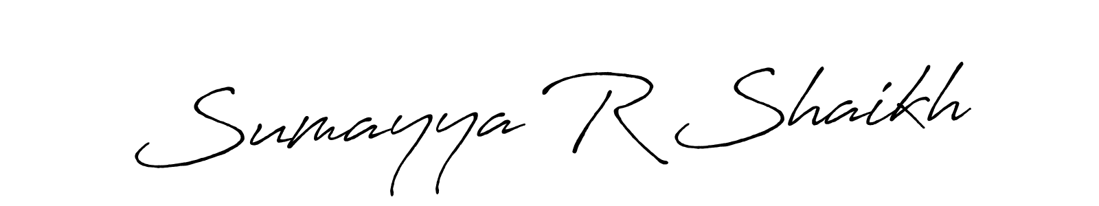 Design your own signature with our free online signature maker. With this signature software, you can create a handwritten (Antro_Vectra_Bolder) signature for name Sumayya R Shaikh. Sumayya R Shaikh signature style 7 images and pictures png