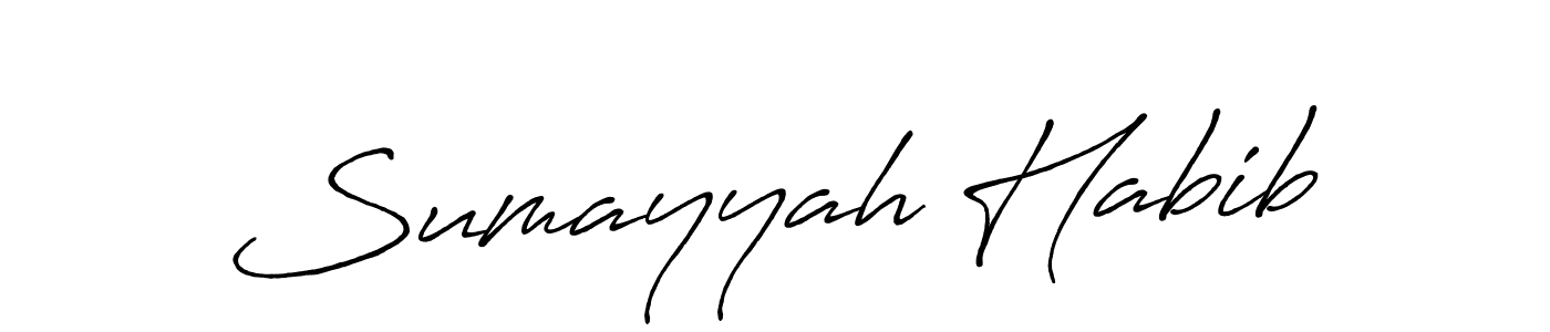 Also You can easily find your signature by using the search form. We will create Sumayyah Habib name handwritten signature images for you free of cost using Antro_Vectra_Bolder sign style. Sumayyah Habib signature style 7 images and pictures png