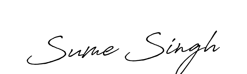 How to make Sume Singh name signature. Use Antro_Vectra_Bolder style for creating short signs online. This is the latest handwritten sign. Sume Singh signature style 7 images and pictures png